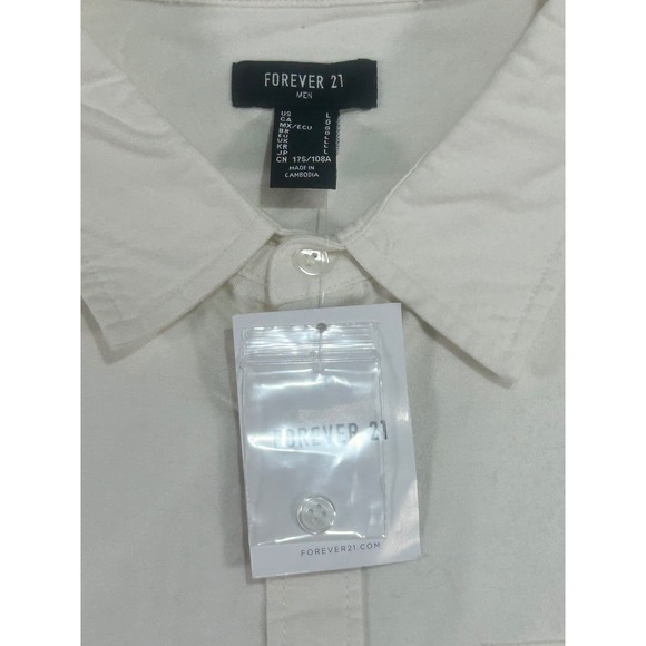 Forever 21 Men Taupe Woven Button Up Long Sleeve Shirt Size L - Picture 11 of 13